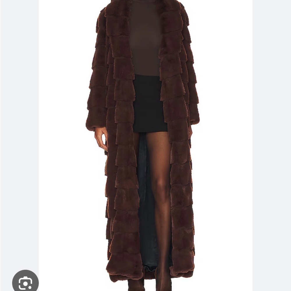 Elegant Brown Faux Fur Coat